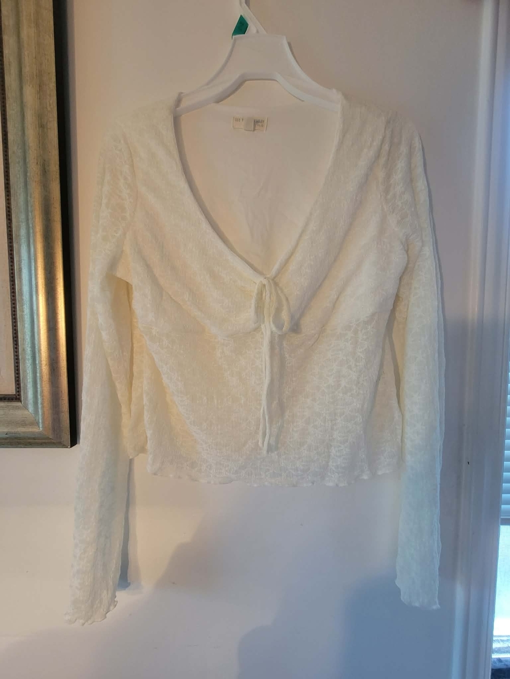 See You Monday Cream Tie-Front V-Neck Crop Top
